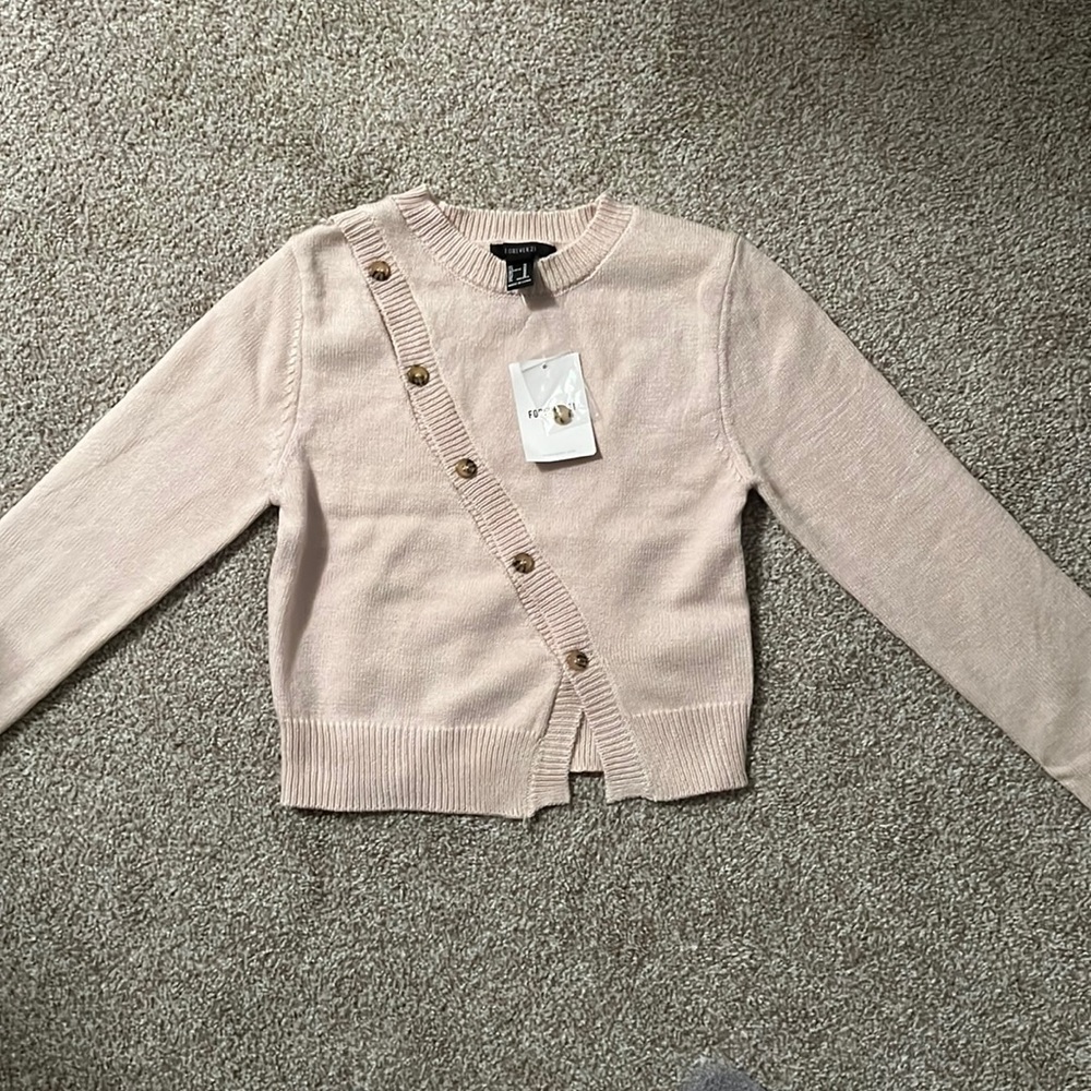 Forever21 NWT Asymmetrical Button Sweater